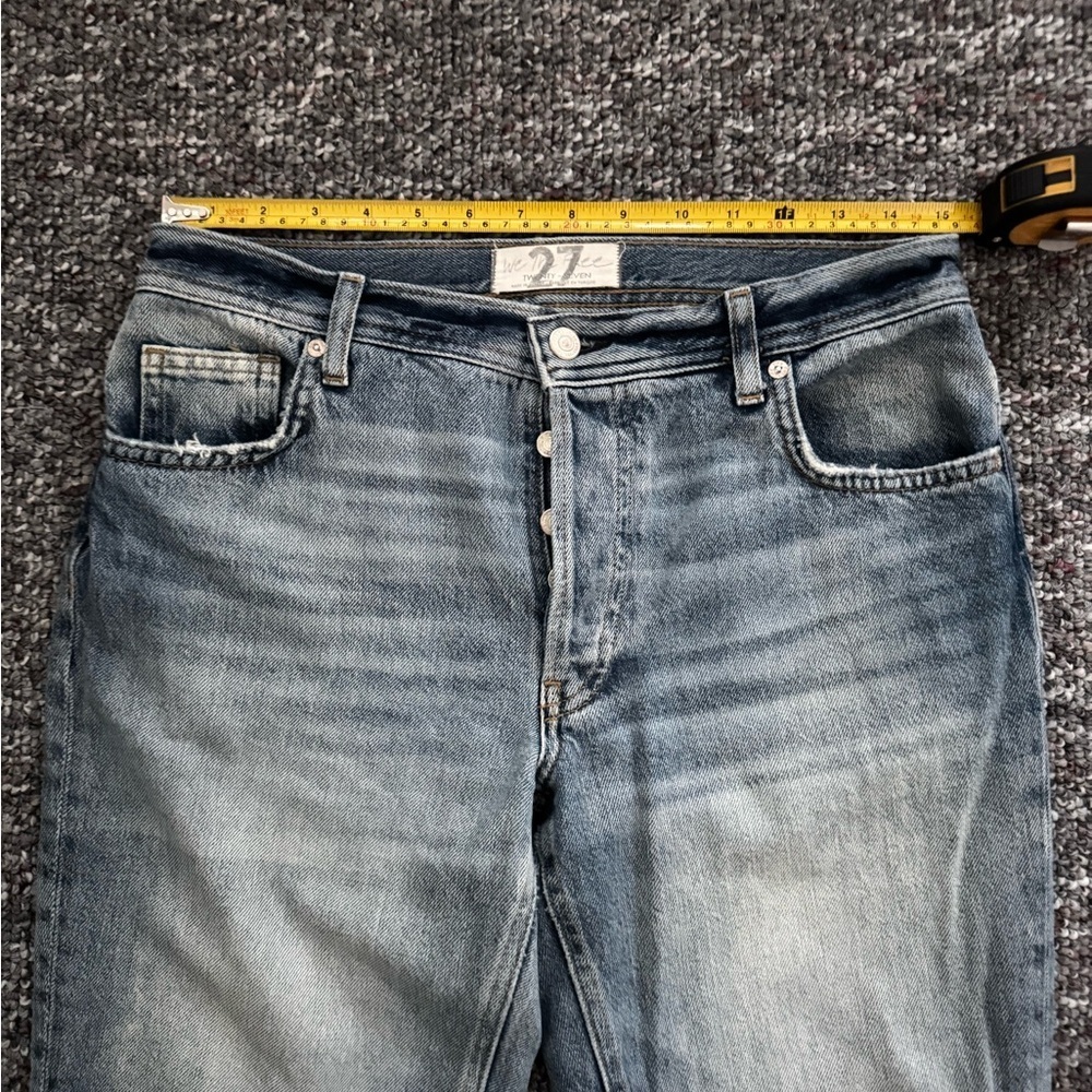 Free People Maggie Distressed Straight Leg Jeans Wide leg loose Acubi Grunge - Picture 4 of 7